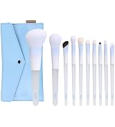 MSQ Make Up Brushes 10Pcs Powder Brushes Contour Brush Synthetic Natural Hair Makeup Brush Set wi...