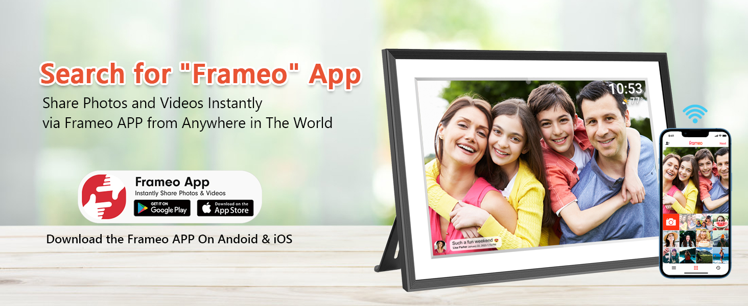 FRAMEO 10.1 Inch Smart WiFi Digital Photo Frame Digital Picture Frame