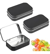 Galepromot 3Pcs Black Rectangular Small Tins with Lids Tin Boxes Tins Container Metal Empty Hinge...