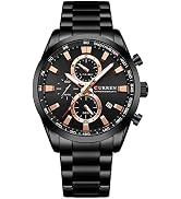 FANMIS Mens Luxury Watches Business Chronograph Dress Waterproof Leather Strap Analog Quartz Wris...