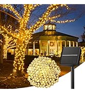 Minetom Solar String Lights Outdoor Waterproof- 40 FT 100 LED Solar Powered String Lights with 8 ...