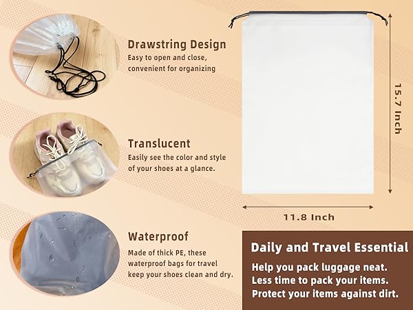 clear shoe bags