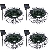 4 Pack Solar String Lights,Total 132Ft 400 LED Solar Powered Twinkle String Lights Waterproof wit...