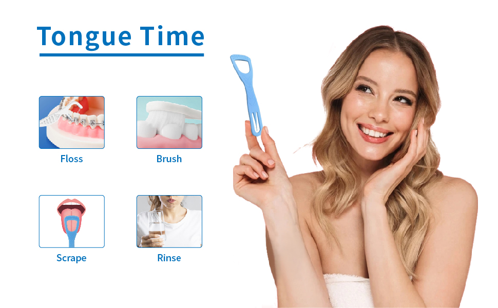 Tongue Cleaner, Tongue Scraper, Disposable, Plastic Scraper