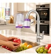 Vortopt Faucet Water Filter,360° Rotary Kitchen Faucet Filter with Carbon Block Filter,350 Gallon...