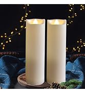 LED Battery Operated Candles 2"x7" Plastic Flickering Flameless Candles with Timer Outdoor Waterp...