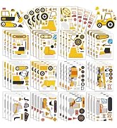 42 Sheets Make Your Own Construction Stickers - DIY Craft Stickers for Kids Toddlers with Truck T...