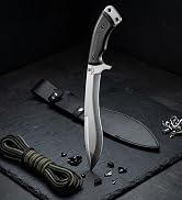 Snake Eye Machete with Heavy Duty Construction, Ergonomic Non-Slip Handle and Belt Sheath for Gar...