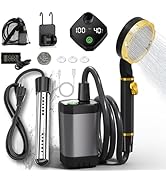 BSEED Portable Shower for Camping with Immersion Water Heater, 6000mAh Rechargeable Camping Showe...
