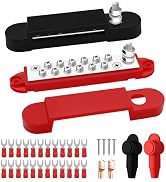 Dianrui 12V Power Distribution Block 150A Bus Bar 1/4"(M6) Studs;12 x #8(M4) Screw Terminals Busb...