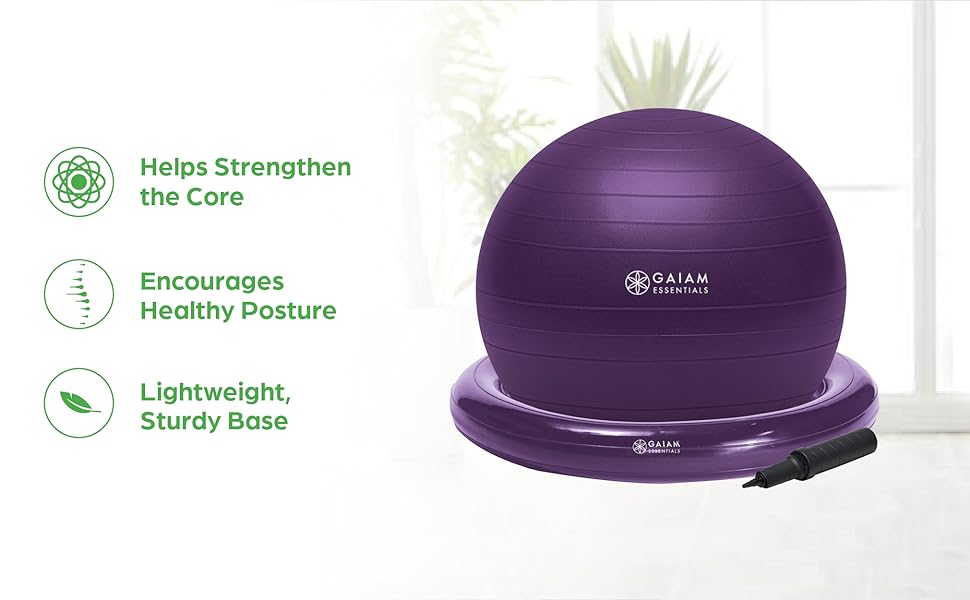 Gaiam Essentials Balance Ball & Base Kit