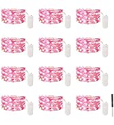 12 Pack Fairy Lights Battery Operated, 7FT 20LED Waterproof Silver Wire Firefly Starry Lights for...