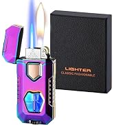 Torch Lighter, Cool Dual Flame Lighter Fashion Design, Refillable Butane Lighter with Visible Fue...