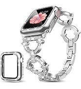 Mesime Compatible with Apple Watch Band 38mm 40mm 41mm 42mm 44mm 45mm , Women Girl Bling Diamond ...