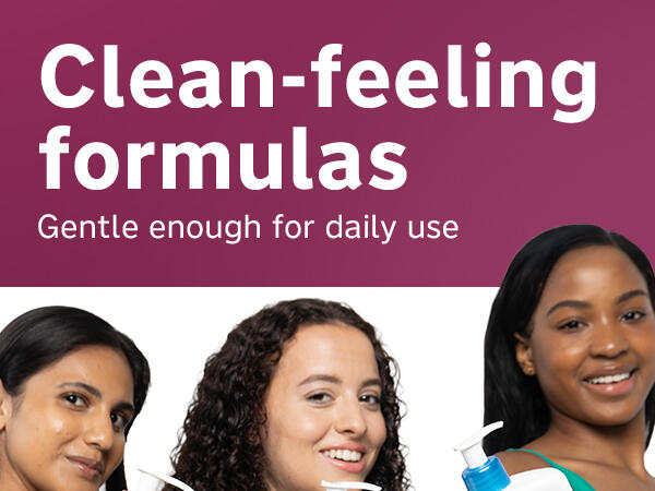 Pro-Ceramide lotion with clean-feeling formulas gentle enough for daily use. All skin types