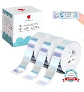 Phomemo D30 Label Tape, Black on Silver Stunning Holographic Shine Label, Laser Name Label Therma...
