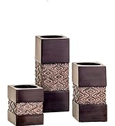 Set of 3 Tealight Candle Holders Table Decor Gift Set - 2x2” by 3.2/4.75/6.25” Height - Centerpie...