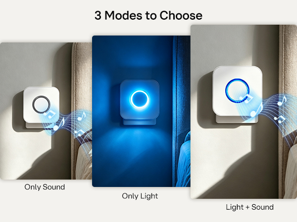 wireless door alarm sensor with 3 LED modes