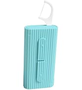 Blue Poratbel Travel Floss Pick Case,10 Count in Box,Ultra-Light Reusable Floss Dispenser,Super P...