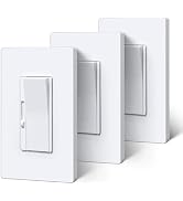 BESTTEN 3 Pack Super Slim Digital Dimmer Light Switch, Quiet Rocker, Max 300W LED, CFL, 600W Inca...