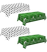 QIYANPAX 4 Pieces Soccer Tablecloths - Soccer Birthday Party Decorations Soccer Table Cloth Socce...