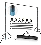 GLOSHOOTING Photo Video Studio 10 x 10ft Heavy Duty Backdrop Stand, Adjustable Photography Backgr...