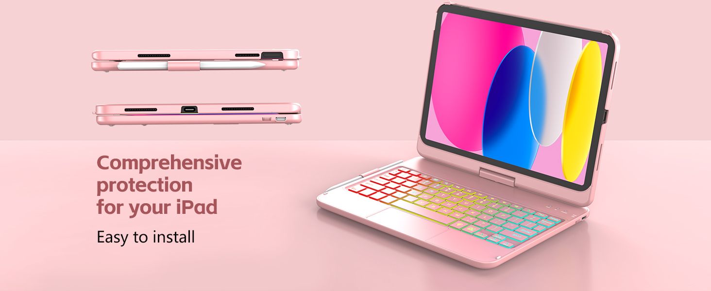 ipad a16 case with keyboard,ipad 10th generation case with keyboard,a16 ipad case with keyboard