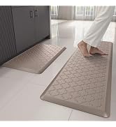 StepAura Kitchen Mats for Floor 2 Piece - Anti Fatigue Mats for Kitchen Floor - Non Slip Cushione...