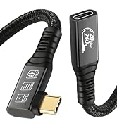 20Gbps USB C 3.2 Extension Cable, 90 Degree USBC 3.2 Gen2 Type-c Male to Female Extender Cable 4K...