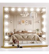 NUSVAN Vanity Mirror with Lights 23.6''x20.5'' Makeup Mirror with Lights Lighted Up Mirror with D...