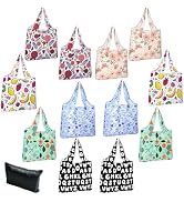 RUIPBOTE Foldable Reusable Grocery Bags (12 Pack), Heavy Duty Shopping Tote Bags, Reusable Tote B...