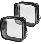PLULON 2 Pack Small Makeup Bag Clear Purse TSA Approved Travel Toiletry Bag Mini Make Up Zipper P...