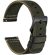 WOCCI Nylon Watch Bands, Contrast Woven Design, Quick Release, Stainless Steel Buckle, Band Width...