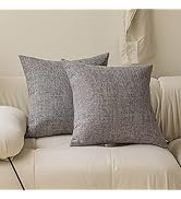 Demetex 18x18 Pillow Covers Square Linen Throw Pillow Covers Farmhouse Throw Pillow Cases for Liv...