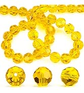 Dowarm 100 Pieces 8MM Round Crystal Glass Beads for Jewelry Making, Faceted Rondelle Crystal Bead...