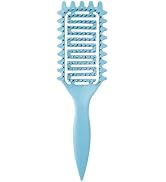 Curl Defining Brush for Curly Hair, Vented Detangling Hair Brush for Wet and Dry Styling, Curved ...