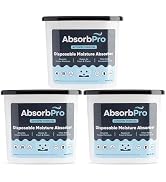 Absorb Pro - Moisture Absorber Tub with Activated Charcoal - 3-Pack - 18 oz Disposable Odor Elimi...