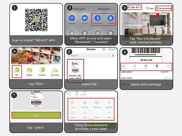 bluetooth shipping label printer