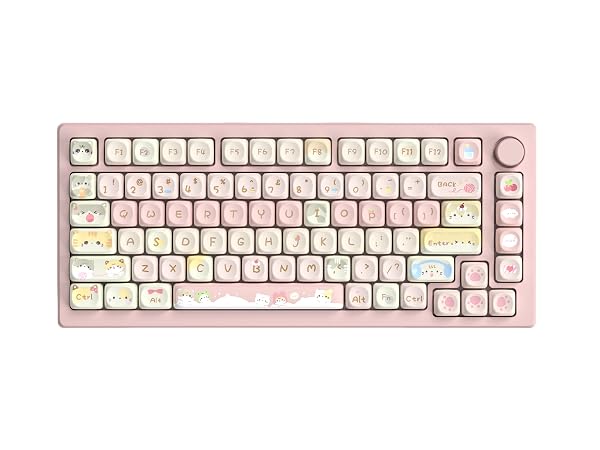 womier cute pbt keycap set,pink moa profile keyboard keycaps