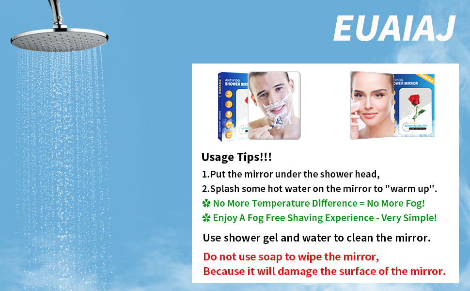 Fogless Mirror for Shower