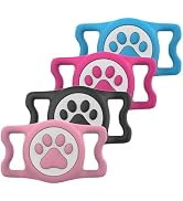 ilFindYou 4 Pack IP68 Waterproof Compatible with Air Tag Dog Collar Holder, Silicone Dog Air tag ...