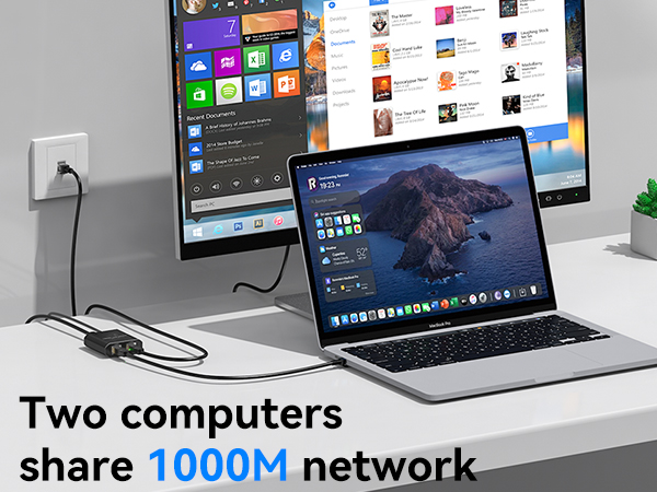 Ethernet Splitter 1 to 2 1000Mbps