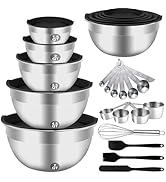 WEPSEN Mixing Bowls Set, 25PCS Stainless Steel Mixing Bowl with Lid Set, Large Nesting Bowls 7, 4...
