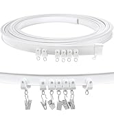 TOKPLNU Ceiling Curtain Track, Flexible Bendable Curtain Track 12Ft Curved Sliding Ceiling Track ...