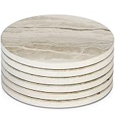 LIFVER Coasters for Drinks, Absorbent Drink Coasters Set 6 Pcs, Absorbent Coasters Set with Cork ...
