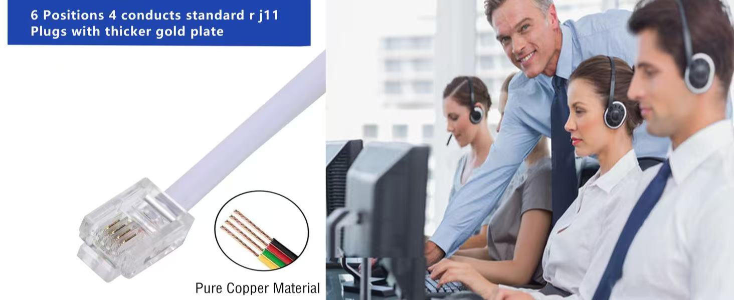 Phone Line Splitter,Telephone Splitter,with RJ11 6P4C Plugs