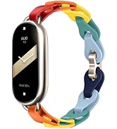 PINHEN Silicone Strap Compatible with Xiaomi Smart Mi Band 8 - Ring Buckle Adjustable Watch Brace...