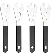Vaasee 4 PCS Thin Hub Cone Wrench Set, Cr-V Steel + Ni-Cr Plating Bicycle Wheel Hub Axle Nut Inst...