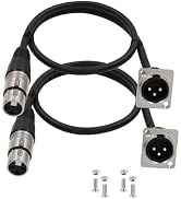 Jozzai D Type XLR Cable 1.6FT, 2 Pack, Pass Through Connector, D XLR Male to Female for Premium S...