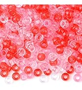NUKAYAI 1000Pcs Valentine Pony Beads Bracelets Crafts 6x9mm Bulk Plastic for Necklace, Hair Braid...